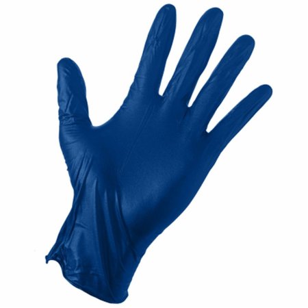 BIG TIME PRODUCTS Mens Large Grease Monkey Blue Heavy Duty Latex Gloves, 50PK 241909